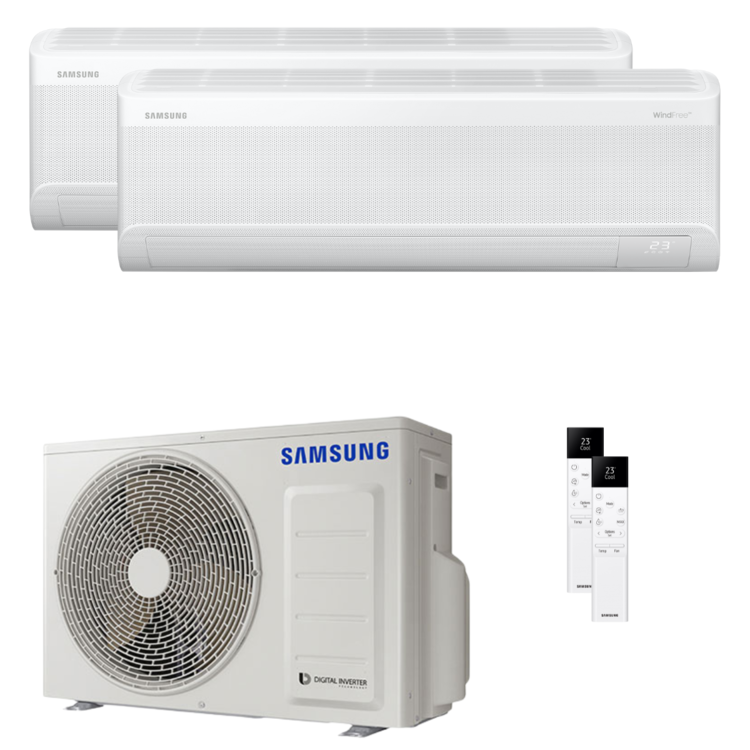 Samsung - Aire acondicionado Multisplit 2x1 Samsung AJ050TXJ2KG+AR09TXFYAWKNEU+AR12TXFYAWKNEU