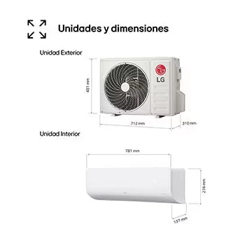 LG - Aire acondicionado conjunto split 1x1 LG Infinity 7.0 kW EZ24CS